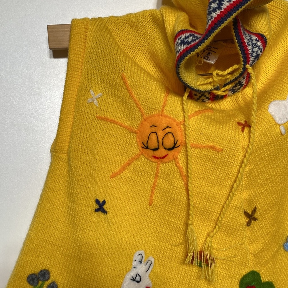 Kids Pullover Artisan Handmade Poncho with Hood - Picture 8 of 16